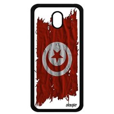 Чехол на смартфон Samsung Galaxy J5 2017, "Флаг Туниса на ткани" Государственный Патриот Utaupia