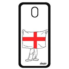 Чехол на смартфон Samsung Galaxy J5 2017, "Флаг Англии с руками" Туризм Страна Utaupia