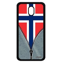 Чехол на смартфон Galaxy J5 2017, "Флаг Норвегии на молнии" Путешествие Туризм Utaupia