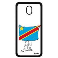 Чехол на смартфон Galaxy J5 2017, "Флаг Конго Киншаса с руками" Страна Патриот Utaupia