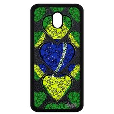 Чехол на смартфон Samsung Galaxy J3 2017, "Флаг Бразилии с сердцем" Патриот Государственный Utaupia