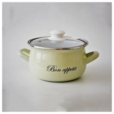 INTEROS Кастрюля эмалированная 4л лайм Интерос