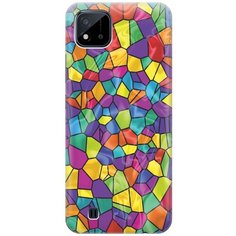 Ультратонкий силиконовый чехол-накладка для realme C20 / C11 (2021) с принтом "Яркая мозаика" Gosso