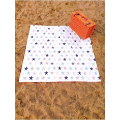 Плед для пикника и пляжа Lili Dreams 150х150см Звезды пэчворк