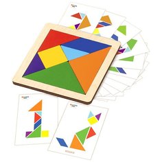 Головоломка Raduga Kids Танграм с карточками зеленый/оранжевый/голубой