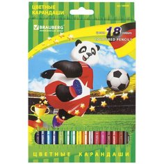 BRAUBERG Карандаши цветные Football match 18 цветов (180549)