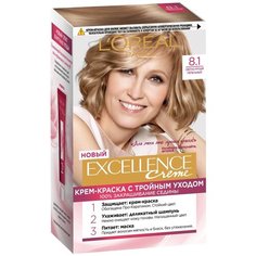 LOreal Paris Excellence стойкая крем-краска для волос, 8.1, Светло-русый пепельный