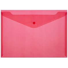 Attache Папка-конверт на кнопке A4, пластик 180 мкм красный