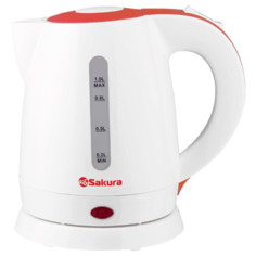 Чайник электр SA-2342WR (1.0) бел/красн д Sakura