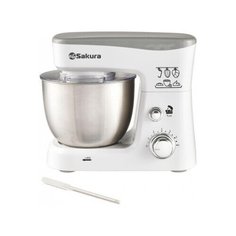 Миксер электр Sakura с чашей SA-6327W планетарный 1000Вт 3,5л 6скор