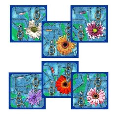 Прихватка "Джинс-цветы" 6 диз МультиДом