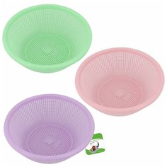 Миска-дуршлаг "Сеточка" 25*8см 3цв МультиДом