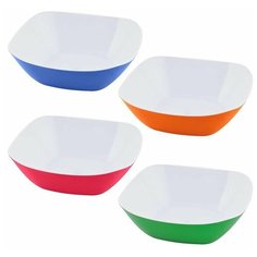 Салатник "Квадро" 2-х цв емк 270 мл 4 цв МультиДом