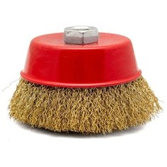 Щетка для УШМ "чашка" 65 ММ М14, латун. Витая провол. "Кедр" 147-0065