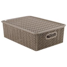 Корзина для хранения С крышкой "вязь" 3 Л 23,5*17,3*10,5 СМ (капучино) "виолет" Violet