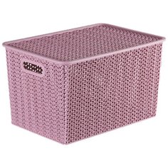Корзина для хранения С крышкой "вязь" 7,5 Л 35*24,5*10,5 СМ (пепел розы) "виолет" Violet