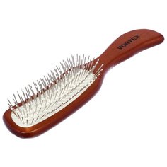 Расческа массажная дерев. "Волна" 23,5 СМ, зубчики металл. "VORTEX" 51004