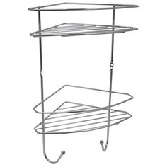 Полка для ванной Rosenberg R-385352, 2-х ярусная с крючками