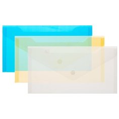 Attache Папка-конверт на кнопке C6, пластик, 10 шт в ассортименте