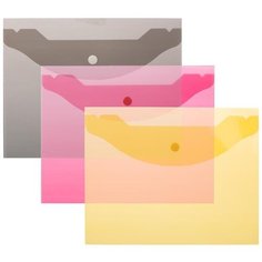 Attache Папка-конверт на кнопке А5, пластик, 10 шт в ассортименте