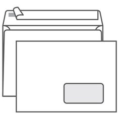 Конверт C5, Ряжская печатная фабрика, 162*229мм, б/подсказа, с прав. окном, отр. лента