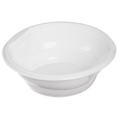 Комус Миска одноразовая пластиковая Стандарт, 600 мл, 50 шт., белый