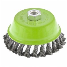 Щетка для УШМ, 125 мм, М14, "чашка", крученая металлическая проволока 0,5 мм// Сибртех