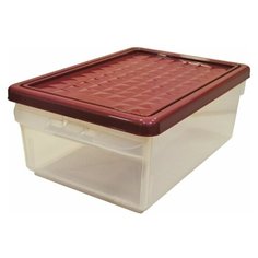 BranQ Ящик для хранения Regular 15.6х37.5х26.6 см бесцветный/бордовый