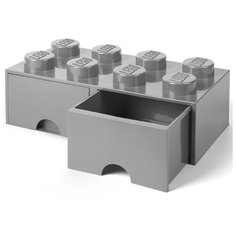Ящик LEGO для хранения 8 выдвижной Storage brick серый