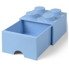 Ящик LEGO для хранения 4 выдвижной Storage brick голубой