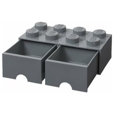 Ящик для хранения LEGO 8 выдвижной Storage brick темно-серый