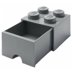 Ящик для хранения LEGO 4 выдвижной Storage brick тёмно-серый