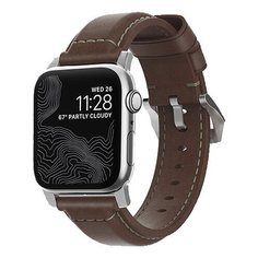 Nomad Ремешок Traditional для Apple Watch 42/44 мм коричневый/серебристый