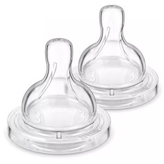Соска Philips AVENT Classic+ силиконовая, средний поток SCF633/27 3м+, 2 шт. бесцветный