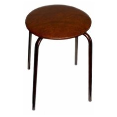 ТАБУРЕТ КРУГЛОЕ МЯГКОЕ СИДЕНЬЕ (КОРИЧНЕВЫЙ), НОЖКИ СТАЛЬ (1/5) "ВИОЛЕТ" Violet