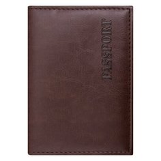 Обложка для паспорта Staff, экокожа, мягкая изолоновая вставка, тиснение "Passport", коричневая