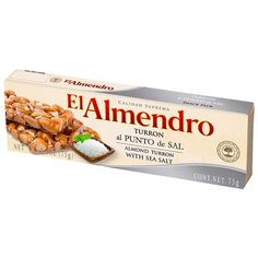 Нуга El Almendro Туррон хрустящий миндальный с морской солью 75 г