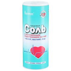 Валетек пищевая соль с пониженным содержанием натрия + калий, магний, йод, 500 г