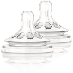 Соска Philips AVENT Natural силиконовая SCF652/27 1м+, 2 шт. бесцветный