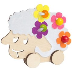 Каталка-игрушка IQ Format Овечка бежевый/белый