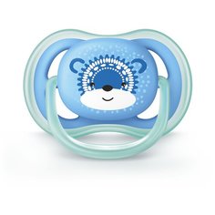 Пустышка силиконовая ортодонтическая Philips AVENT Ultra Air SCF542/12 6-18 м, зеленый/голубой