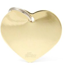 Адресник на ошейник My Family Colors Basic Сердце большое золотистый