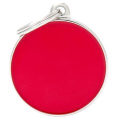 Адресник на ошейник My Family Colors Basic Handmade круглый большой красный