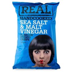 Чипсы Real Handcooked картофельные с морской солью и уксусом, 150 г