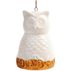 Елочная игрушка Magic Time Сова (78523), белый/золотой