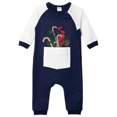 Комбинезон ЁМАЁ, размер 80, синий/экрю