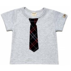 Футболка ЁМАЁ, размер 68, серый/клетка