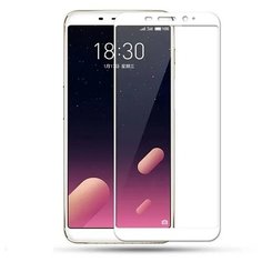 Защитное стекло полного покрытия Meizu M6s белая рамка Glass PRO