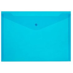 Attache Папка-конверт на кнопке A4, пластик 180 мкм синий