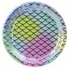 Бумажные тарелки Miland с перламутровым эффектом Праздничные моменты,18 см, ,6 шт, еврослот СП-5317